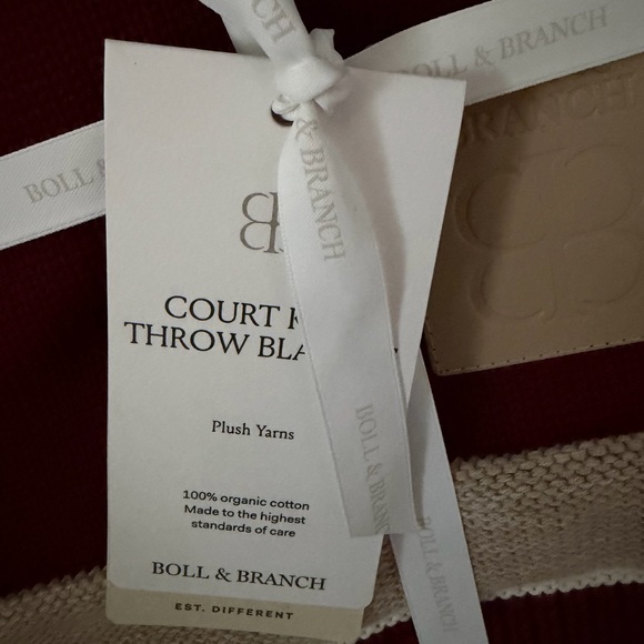 NWT Boll & Branch Court Knit throw in color holly! - Picture 3 of 9